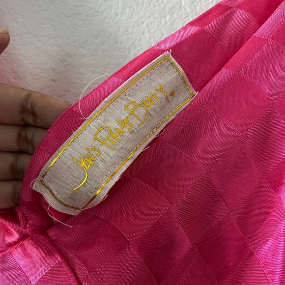 Jen’s Pirate Booty Hot Pink Wavecrest Check Jacquard Maxi Dress Medium - Picture 8 of 8